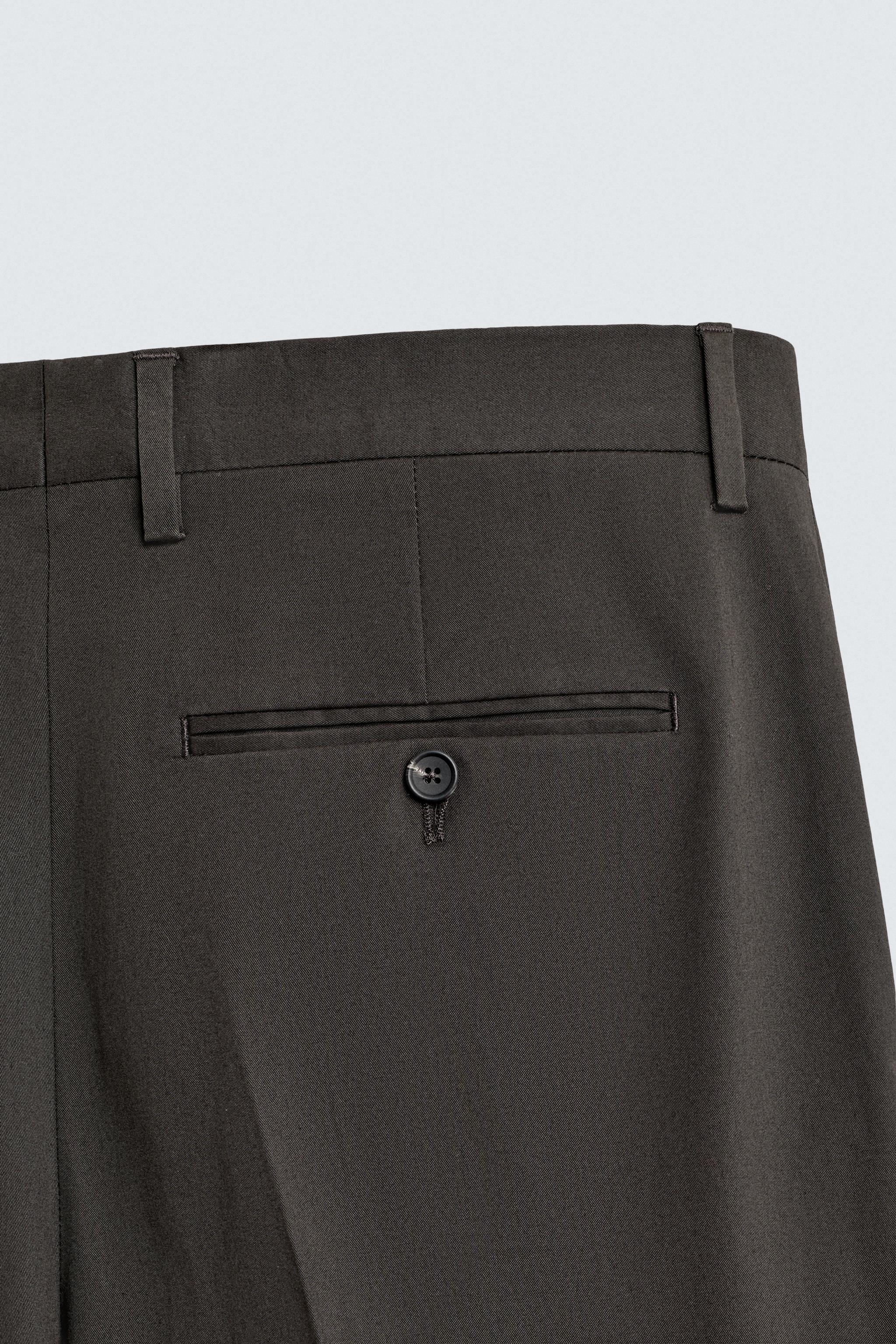 REGULAR FIT COTTON BLEND SUIT PANTS